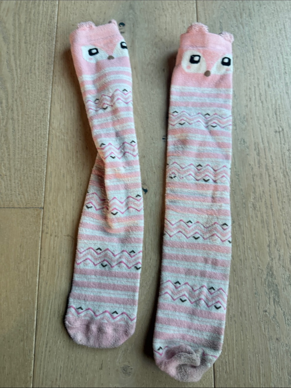 Pink Owl Pattern Kids Knee-High Socks